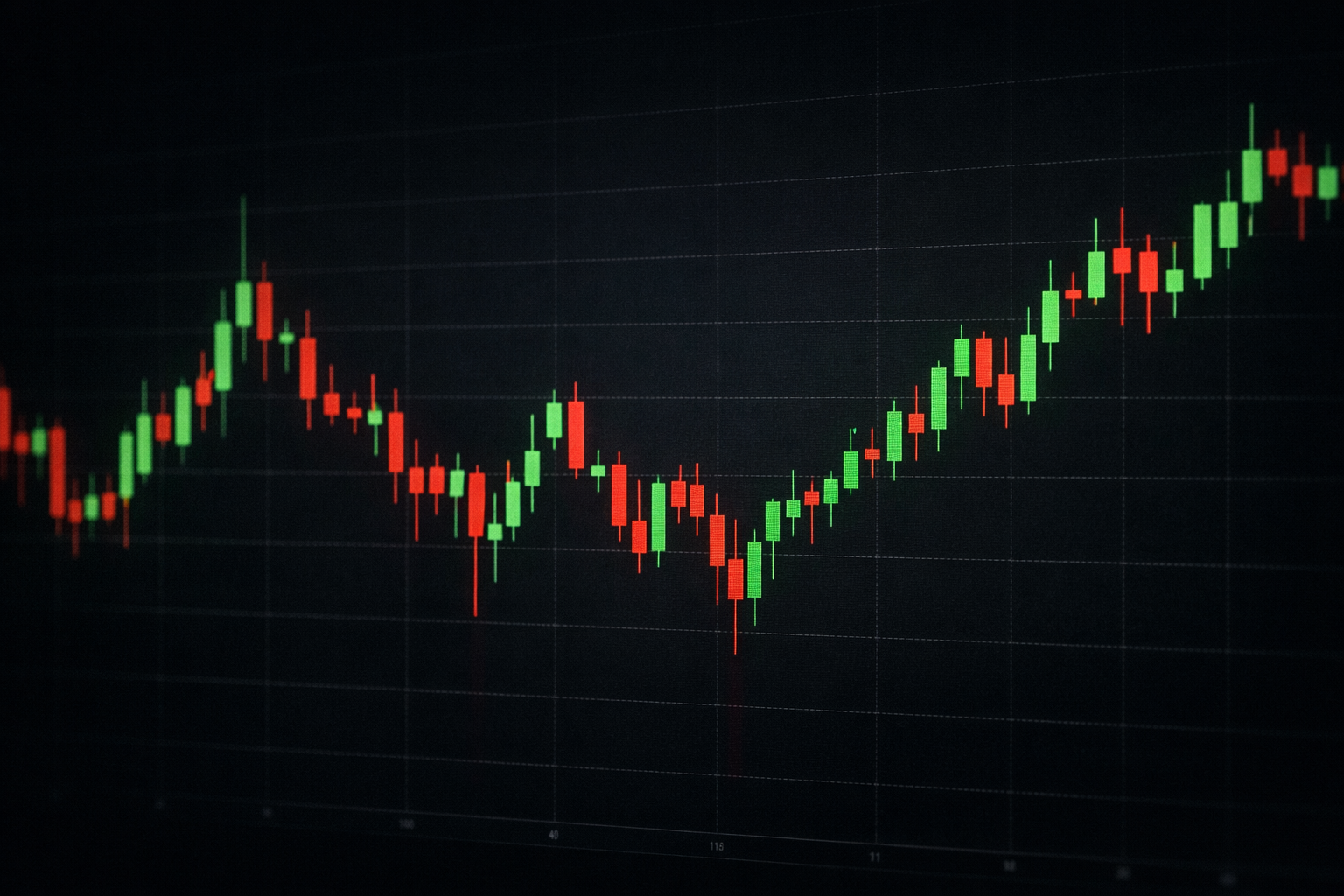 graphique bougie trading chandelier japonais dark mode